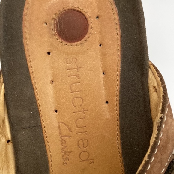 Clarks Unstructured Sandals Slip On Brown Adjustable Womens 9M - Picture 7 of 8